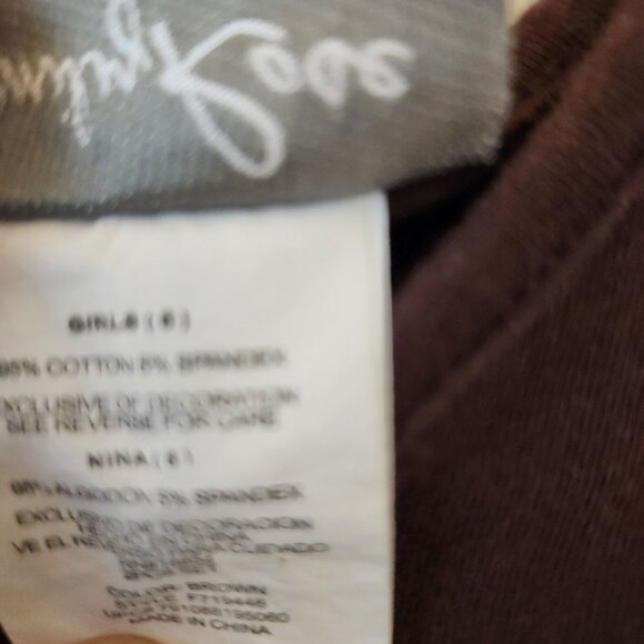 Emily Rose Girls Size 6 Thanksgiving Shirt Brown Long-Sleeve Pumpkin Ruffle Tuni - Picture 4 of 8